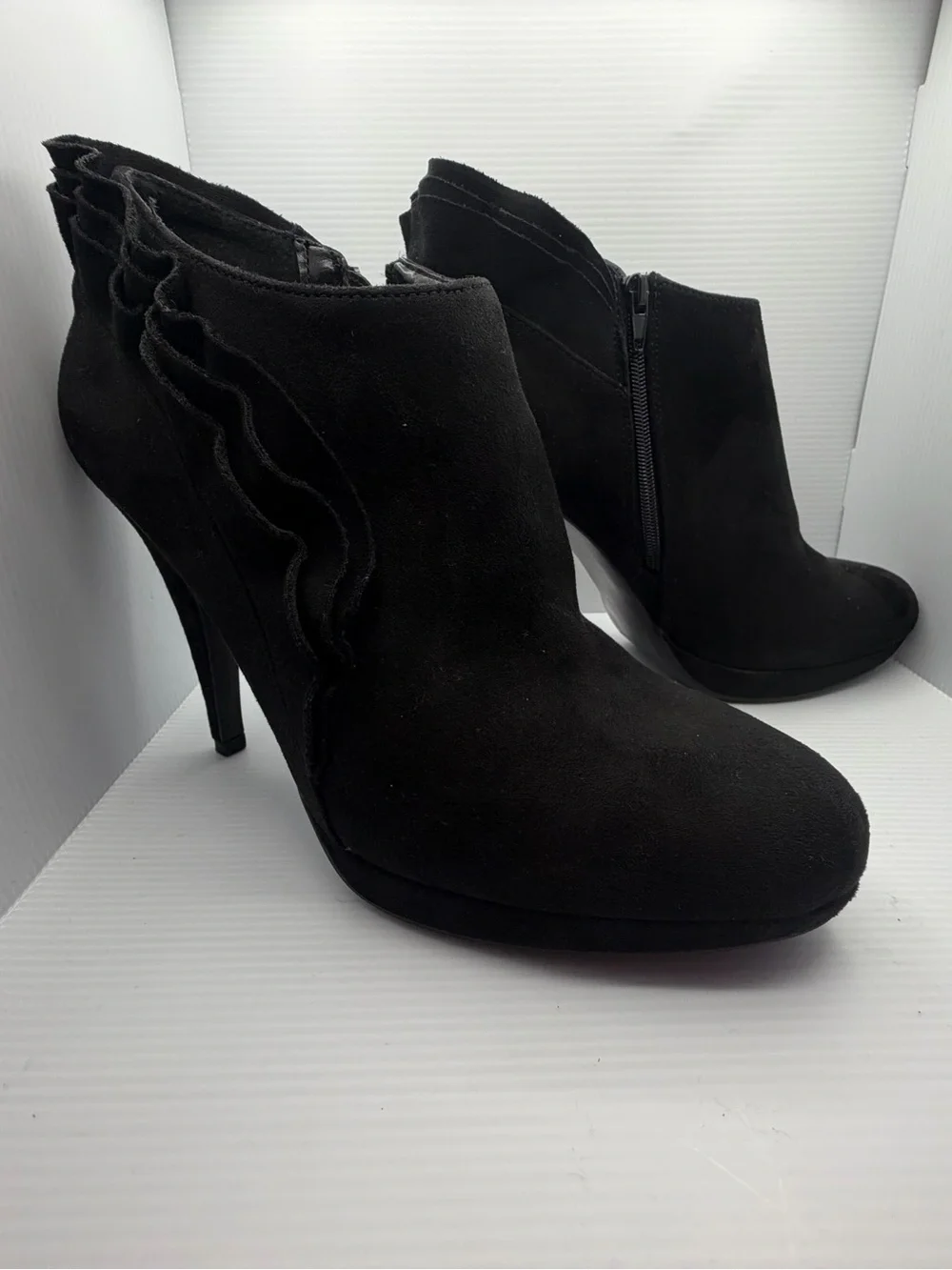 Women’s Impo Black Ruffle Ankle Bootie